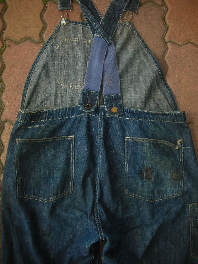 1920'S〜 UNKNOWN ONE POCKET LOW BACK OVERALLS 38X31 ROCK-A-HULA Vintage  Clothing