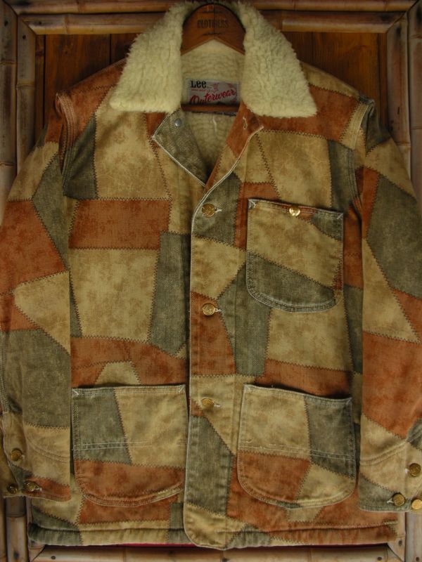 1970'S LEE OUTERWEAR PATCH WORK PRINTED/SHERPA LINED COVERALL