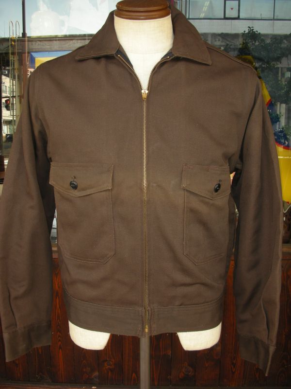1950'S〜 DEADSTOCK BROWN WHIPCORD WORK JACKET SZ36 - ROCK-A-HULA