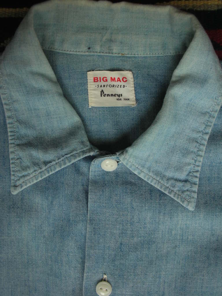 1960'S PENNEYS BIG MAC CHAMBRAY WORK SHIRT S/S SIZE/14H - ROCK-A ...