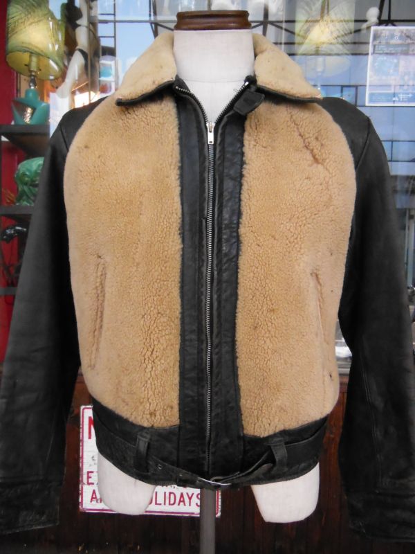 1930’S J.C. PENNEY HORSEHIDE GRIZZLY JACKET/SIZE38~40