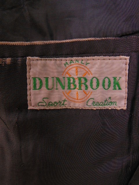 1950'S DUNBROOK DARK CHARCOALFLECK WOOL SPORT JACKET SZ/38 - ROCK