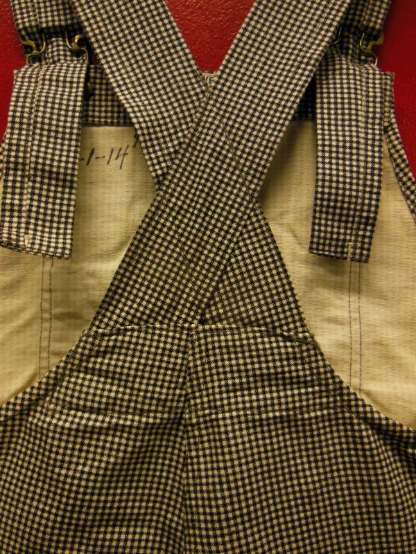 1950'S〜 WEARWELL PRINTED GINGHAM DUCK W KNEE OVERALLS 34X29
