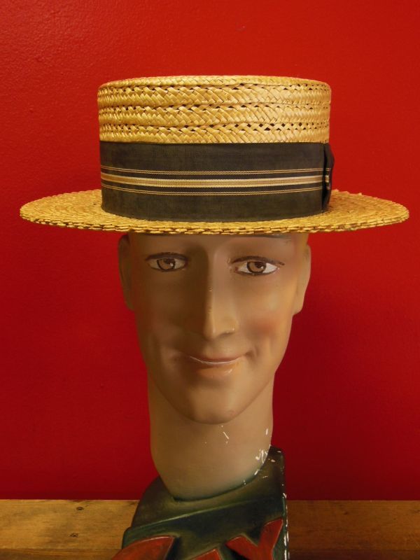40's BOATER HAT(58CM) knox  カンカン帽　ヴィンテージ