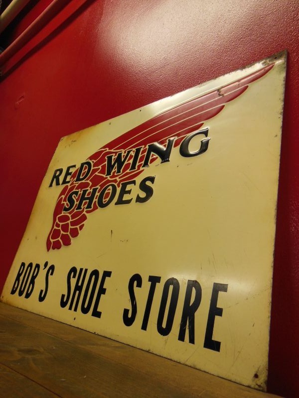 1950'S~ RED WING SHOES BOB'S SHOE STORE PORCELAIN SIGN レッドウイング 看板 -  ROCK-A-HULA Vintage Clothing