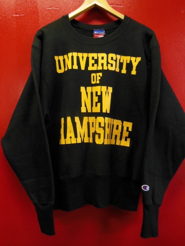1990'S~ CHAMPION リバースウィーブ スウェット /黒/NEW HAMPSHIRE大学