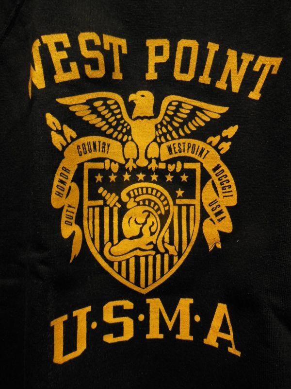 1960'S DEADSTOCK VELVA SHEEN WEST POINT USMA BLACK S/S SWEATSHIRT