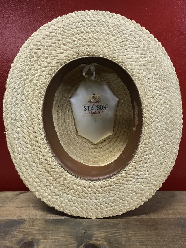 1940'S STETSON Medalist STRAW BOATER HAT/7-1/8 (57cm)ビンテージ 