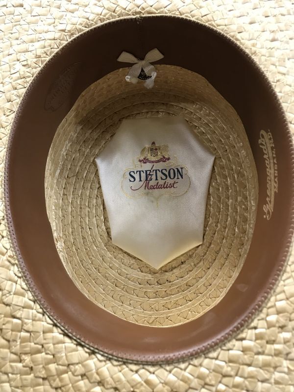 1940'S STETSON Medalist STRAW BOATER HAT/7-1/8 (57cm)ビンテージ ...