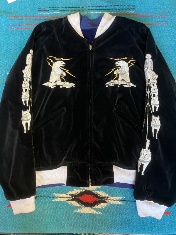 1950'S ALASKA EMBROIDERED JAPANESE SOUVENIR JACKET SIZE/XL/ 別珍 ...