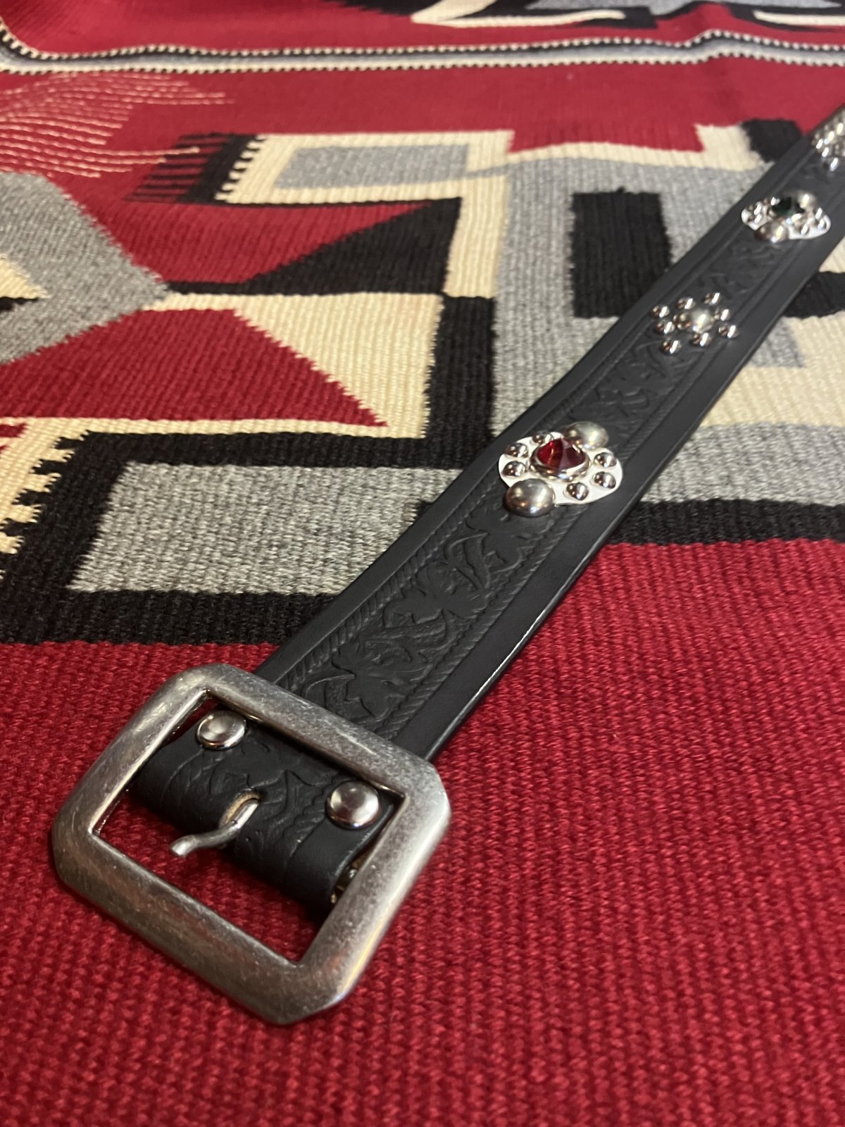 RAWHIDE STUDDED & JEWELED BELT LOT-149/ 1-3/4