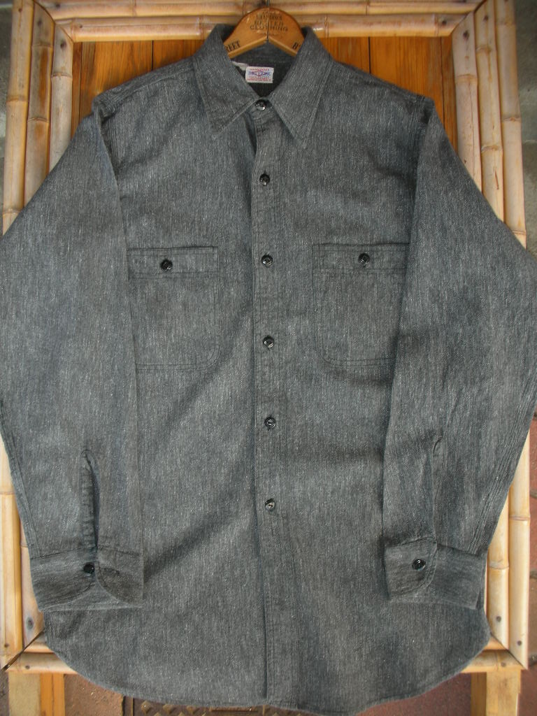 1950'S BIG YANK BLACK CHAMBRAY SHIRT - ROCK-A-HULA Vintage Clothing