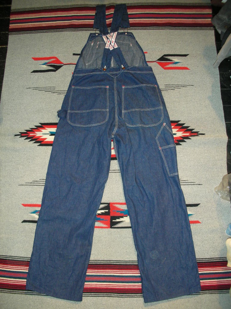 1950'S RED CAMEL LOW BACK OVERALLS 33X30 - ROCK-A-HULA Vintage