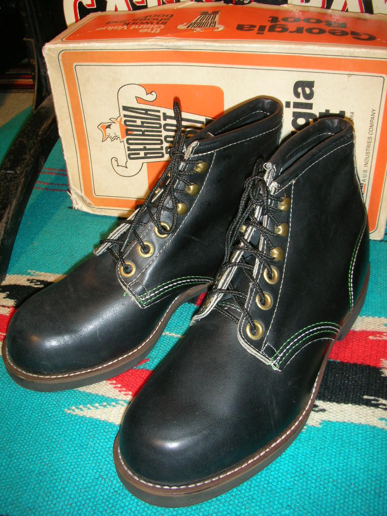 1960'S〜 DEAD GEORGIA BOOTS WORK BOOTS SZ/7H XW - ROCK-A-HULA